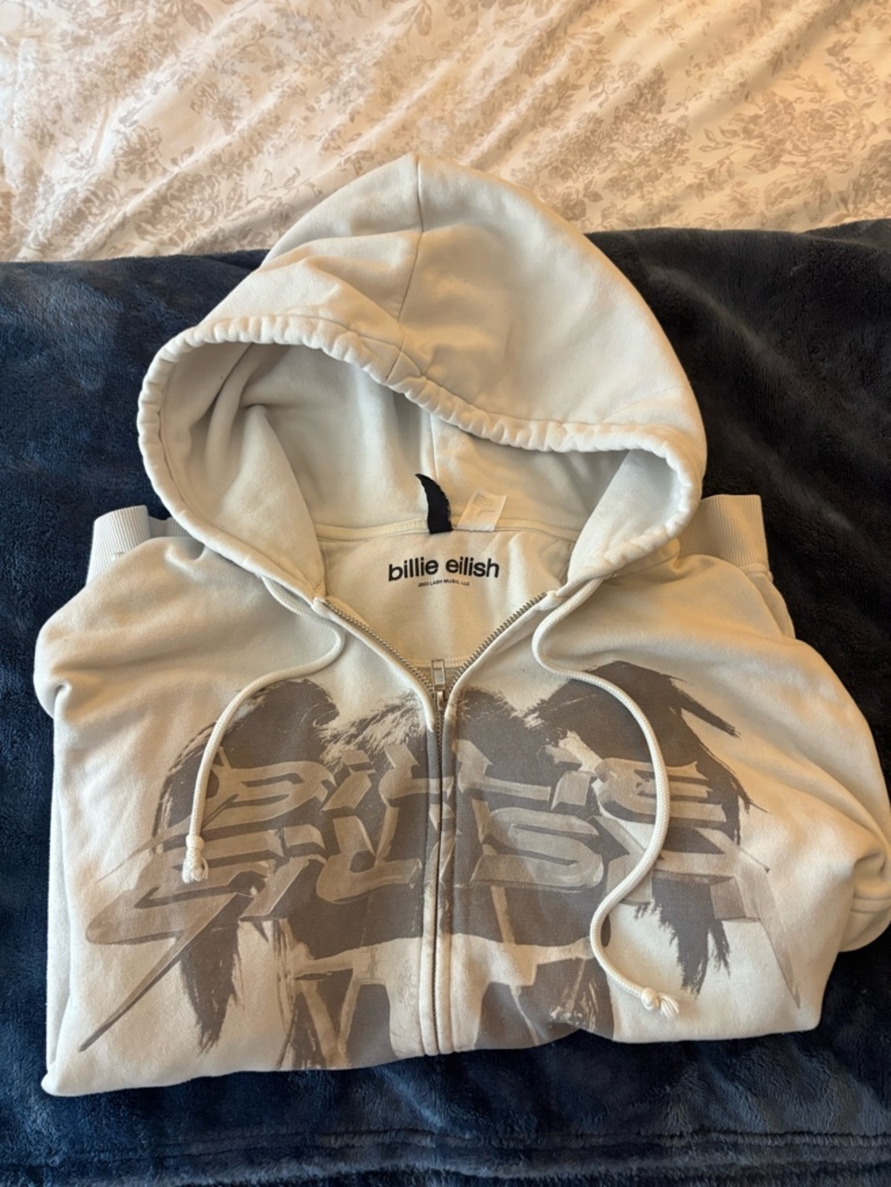 H&M Billie Eilish Light Beige Hooded Zip-Up